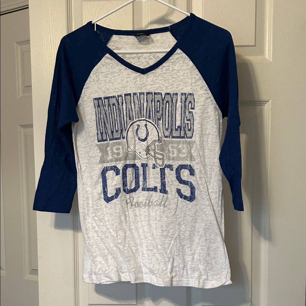 Indianapolis Colts Kids Long Sleeve Tee - Blue and White